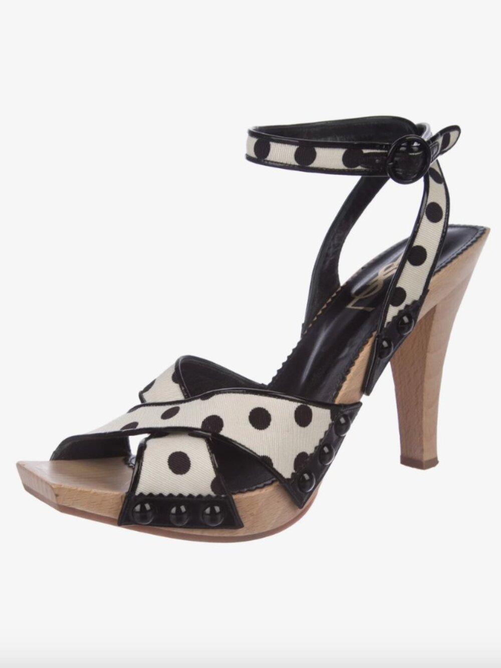 Yves Saint Laurent sandals with polka dot print